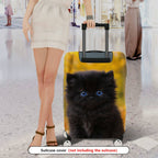 1-Piece Cute Black Cat Autumn Nature Animal Theme  Suitcase Luggage Cover, Stretch Protective Sleeve