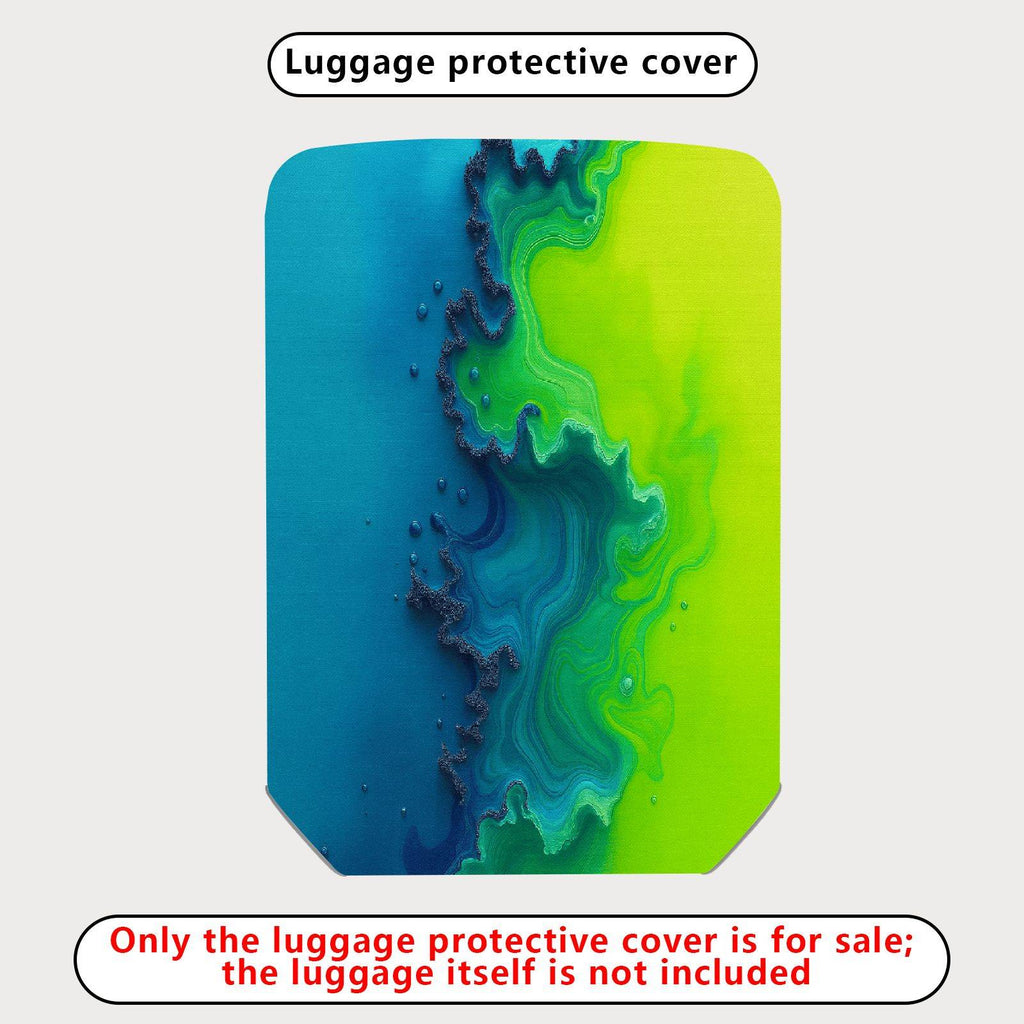 1-Piece Abstract Ocean Wave Fusion Colorful Vibrant Artistic  Suitcase Luggage Cover, Stretch Protective Sleeve
