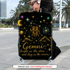 1-Piece Zodiac Constellation Starry Night Cosmic Celestial Gemini  Suitcase Luggage Cover, Stretch Protective Sleeve