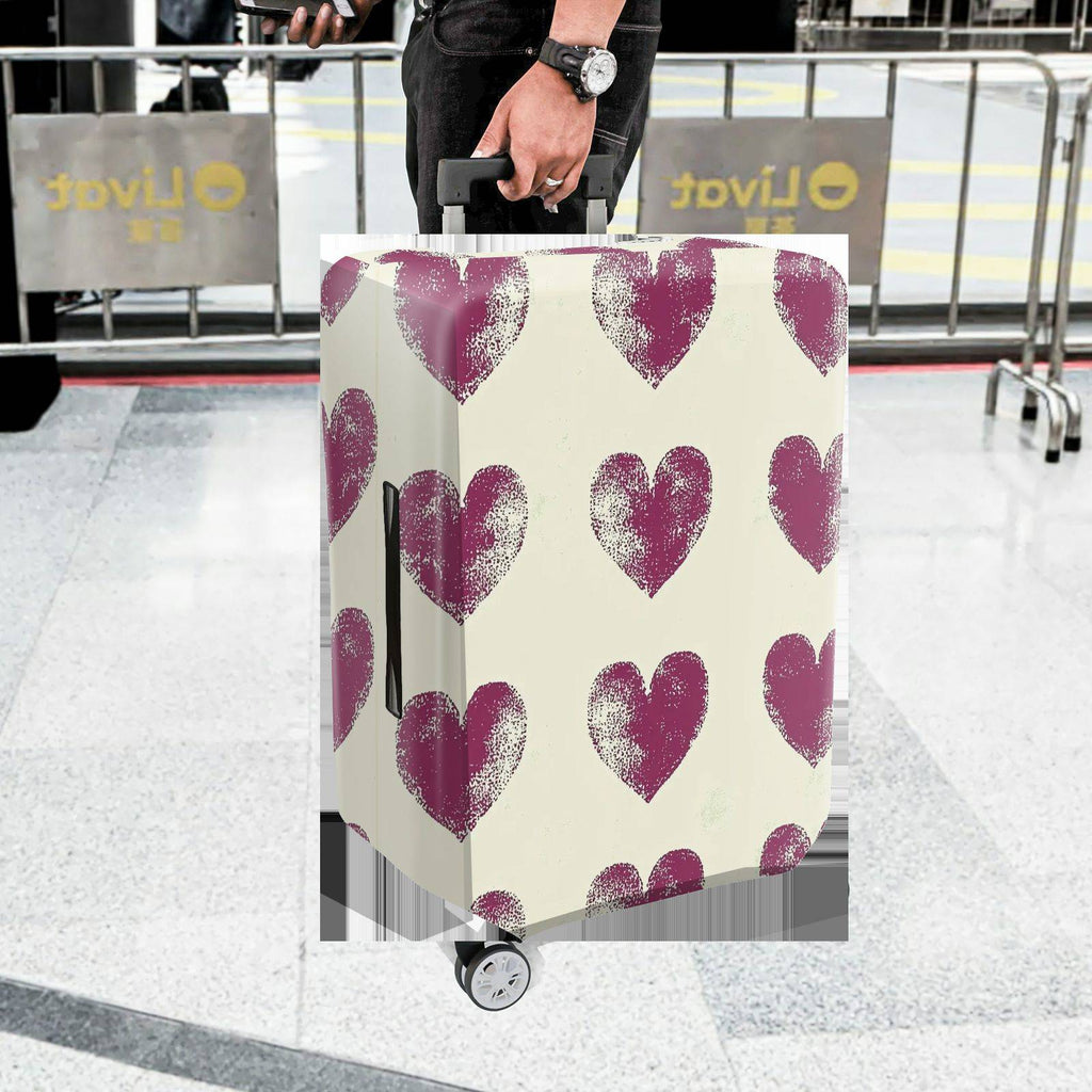1-Piece Heart Pattern Romantic Love Passion Holiday Vacation  Suitcase Luggage Cover, Stretch Protective Sleeve