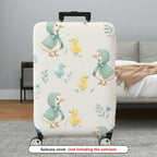 1-Piece Duckling Floral Pastel Cute Animal  Suitcase Luggage Cover, Stretch Protective Sleeve