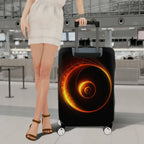1-Piece Spiral Cosmic Abstract Vibrant Colorful Luminous  Suitcase Luggage Cover, Stretch Protective Sleeve