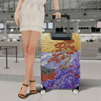 1-Piece Landscape Tree Red Mountain Cloud  Suitcase Luggage Cover, Stretch Protective Sleeve