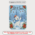 1-Piece Bear Winter Snow Christmas Holiday Floral  Suitcase Luggage Cover, Stretch Protective Sleeve