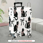 1-Piece Black Cat Bow Knot Paw Ribbon Cute  Suitcase Luggage Cover, Stretch Protective Sleeve