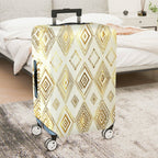 1-Piece Geometric Gold Diamond Pattern Travel Luggage  Suitcase Luggage Cover, Stretch Protective Sleeve