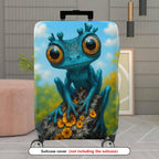 1-Piece Blue Frog Forest Nature  Cute Animal  Suitcase Luggage Cover, Stretch Protective Sleeve