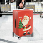 1-Piece Santa Claus Christmas Tree Red Holiday Festive  Suitcase Luggage Cover, Stretch Protective Sleeve