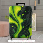 1-Piece Abstract Swirl  Green Black Artistic  Suitcase Luggage Cover, Stretch Protective Sleeve