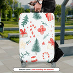 1-Piece Christmas Holiday Festive Xmas Seasonal  Suitcase Luggage Cover, Stretch Protective Sleeve