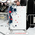 1-Piece Abstract Geometric Red Blue Tech Modern Digital  Suitcase Luggage Cover, Stretch Protective Sleeve