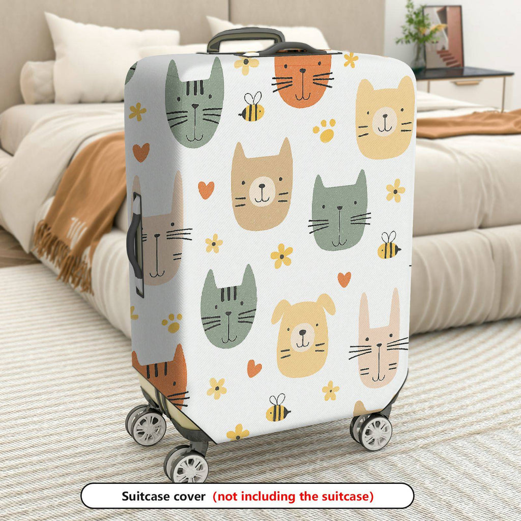 1-Piece Adorable Cat Dog Bee Flower Heart  Suitcase Luggage Cover, Stretch Protective Sleeve