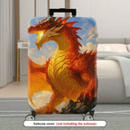1-Piece Fiery Dragon Fantasy Adventure Mythical Creature Artistic  Suitcase Luggage Cover, Stretch Protective Sleeve