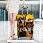 1-Piece African Wildlife Elephant Nature Sunset Tree Safari  Suitcase Luggage Cover, Stretch Protective Sleeve