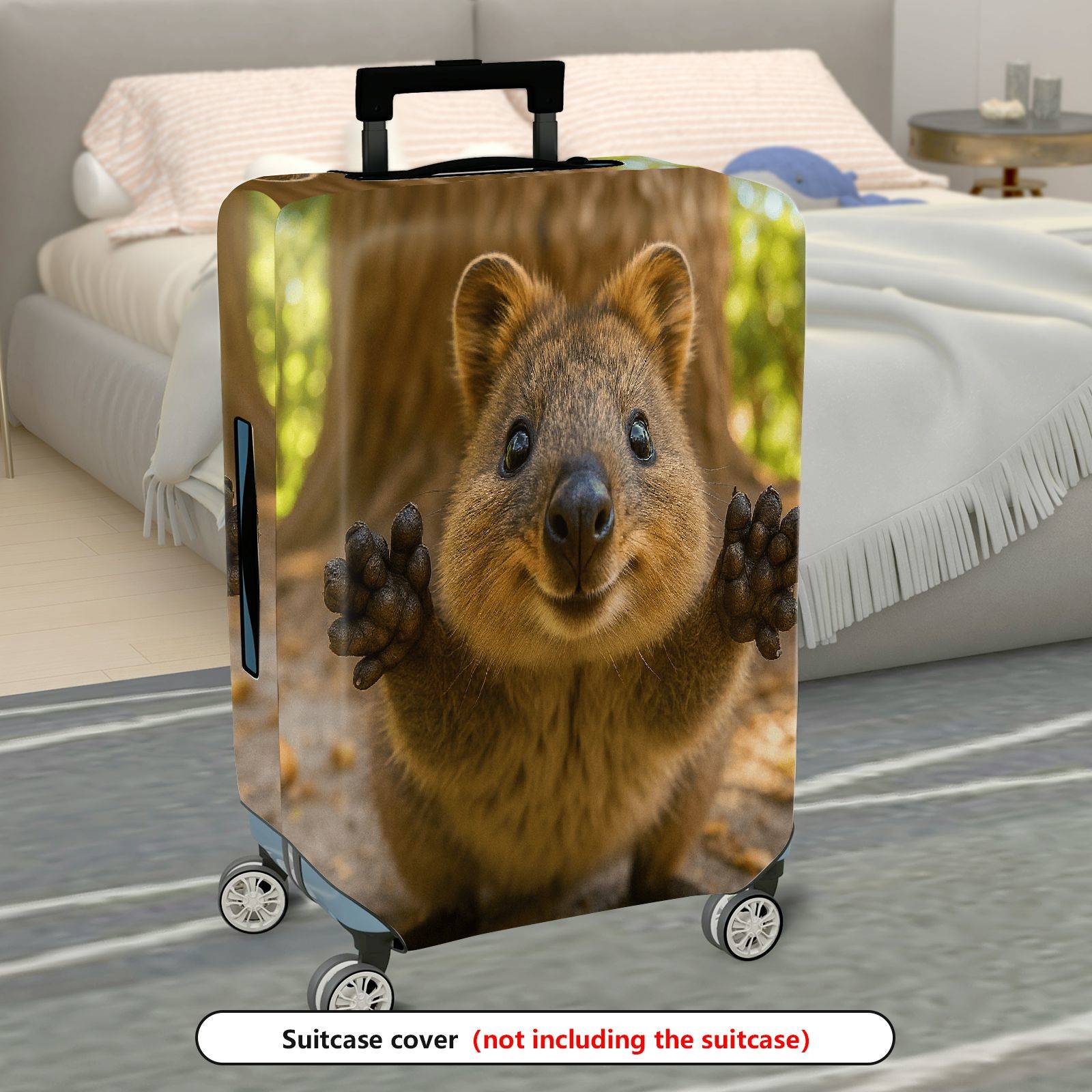 1-Piece Quokka Animal Nature Cuteness Forest Joy  Suitcase Luggage Cover, Stretch Protective Sleeve