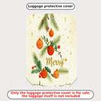 1-Piece Christmas Holiday Pine Ornament Merry  Suitcase Luggage Cover, Stretch Protective Sleeve