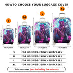 1-Piece Angel Fantasy Wolf Skull Rose Heart  Suitcase Luggage Cover, Stretch Protective Sleeve