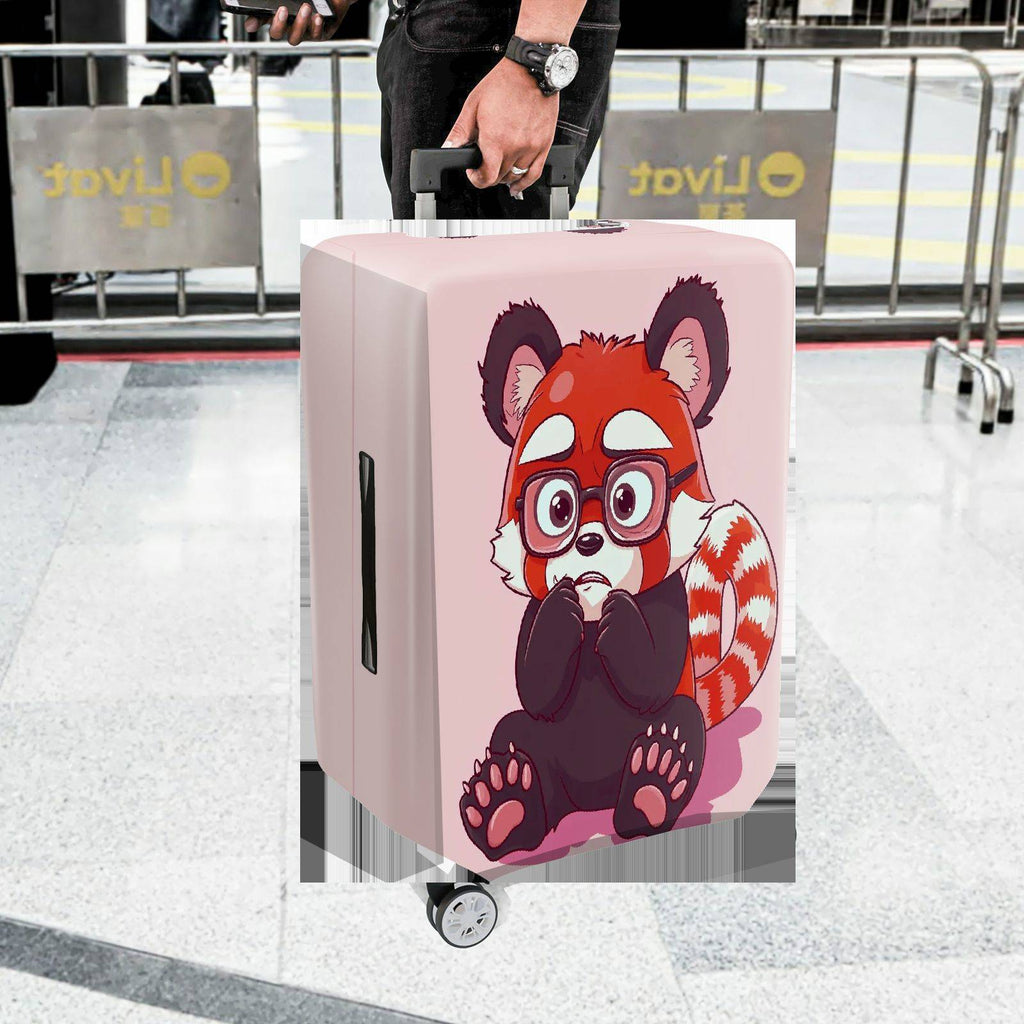 1-Piece Cute  Red Panda Animal Pink  Suitcase Luggage Cover, Stretch Protective Sleeve