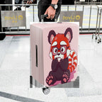 1-Piece Cute  Red Panda Animal Pink  Suitcase Luggage Cover, Stretch Protective Sleeve