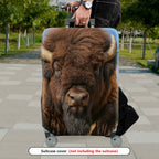 1-Piece Animal Wildlife Nature Scenery Western Landscape Buffalo  Suitcase Luggage Cover, Stretch Protective Sleeve