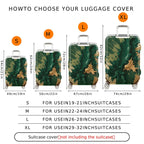 1-Piece Abstract Splatter Green Brown Artistic Dynamic  Suitcase Luggage Cover, Stretch Protective Sleeve