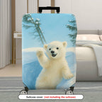 1-Piece Cute Polar Bear Winter Snow Forest Animal  Suitcase Luggage Cover, Stretch Protective Sleeve