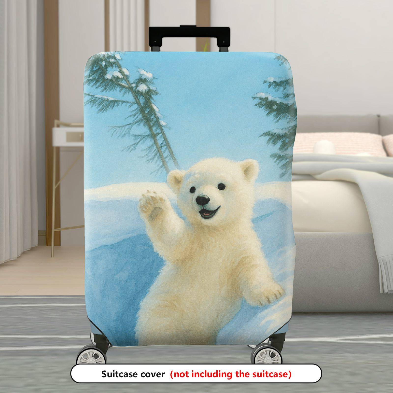 1-Piece Cute Polar Bear Winter Snow Forest Animal  Suitcase Luggage Cover, Stretch Protective Sleeve