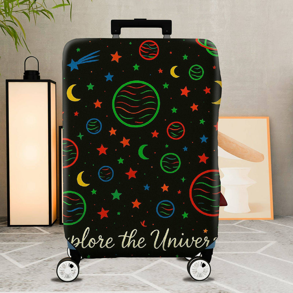 1-Piece Cosmic Planet Star Moon Galaxy Space  Suitcase Luggage Cover, Stretch Protective Sleeve
