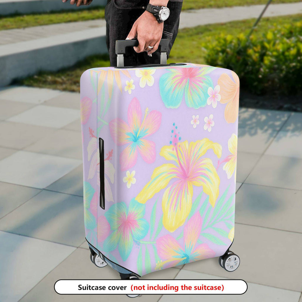 1-Piece Colorful Floral Tropical Vacation Summer Holiday  Suitcase Luggage Cover, Stretch Protective Sleeve
