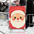1-Piece Santa Claus Cute Red Christmas Holiday Festive  Suitcase Luggage Cover, Stretch Protective Sleeve
