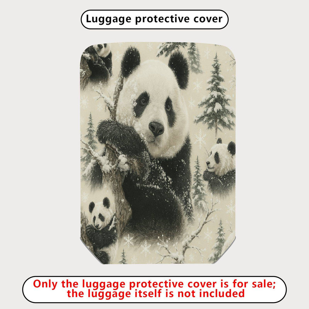 1-Piece Panda Snow Forest Winter Nature Cute Animal  Suitcase Luggage Cover, Stretch Protective Sleeve