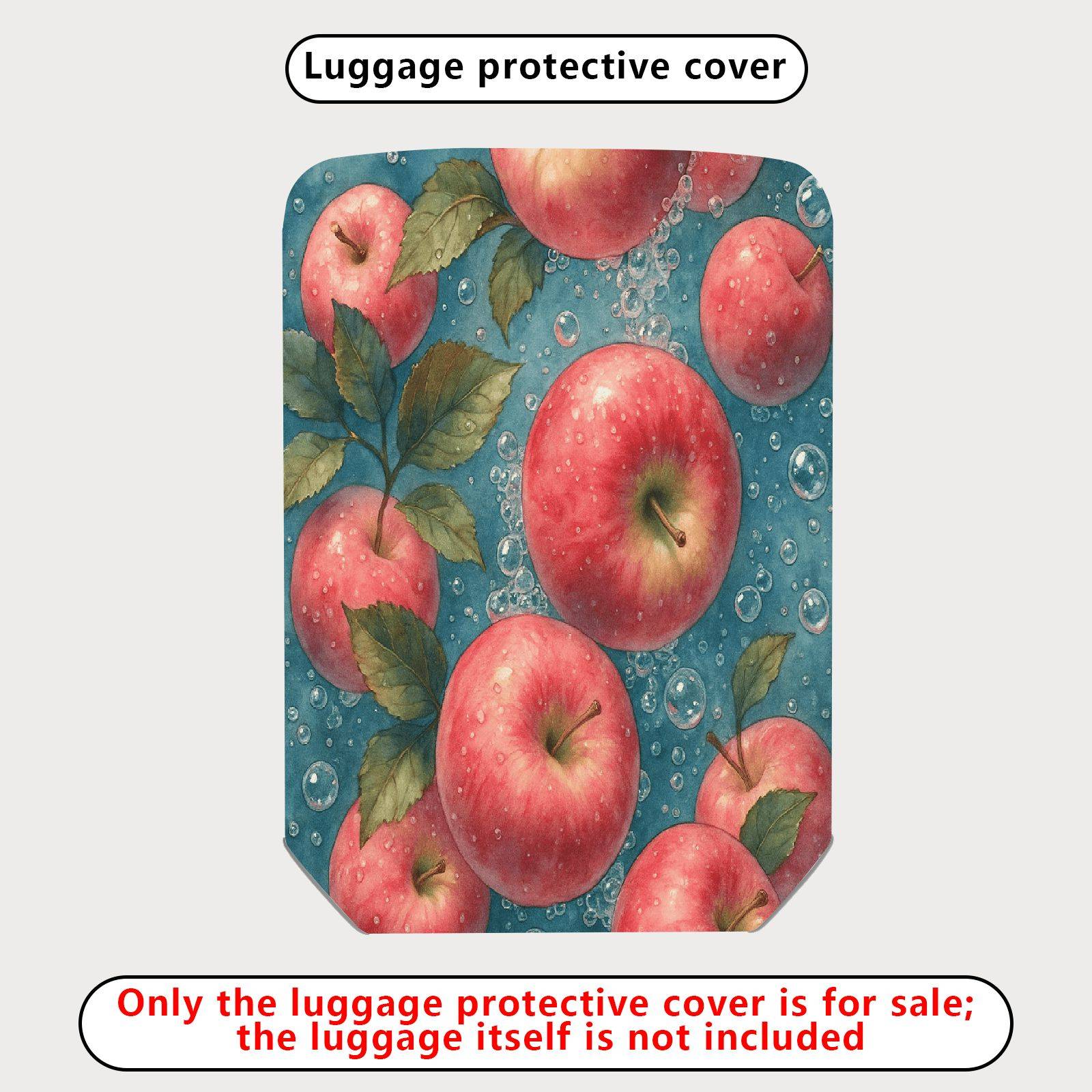 1-Piece Apple Fruit Bubble Blue Leaf Artistic Colorful  Suitcase Luggage Cover, Stretch Protective Sleeve