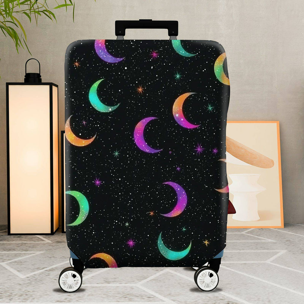 1-Piece Starry Night Colorful Moon Galaxy Cosmic  Suitcase Luggage Cover, Stretch Protective Sleeve