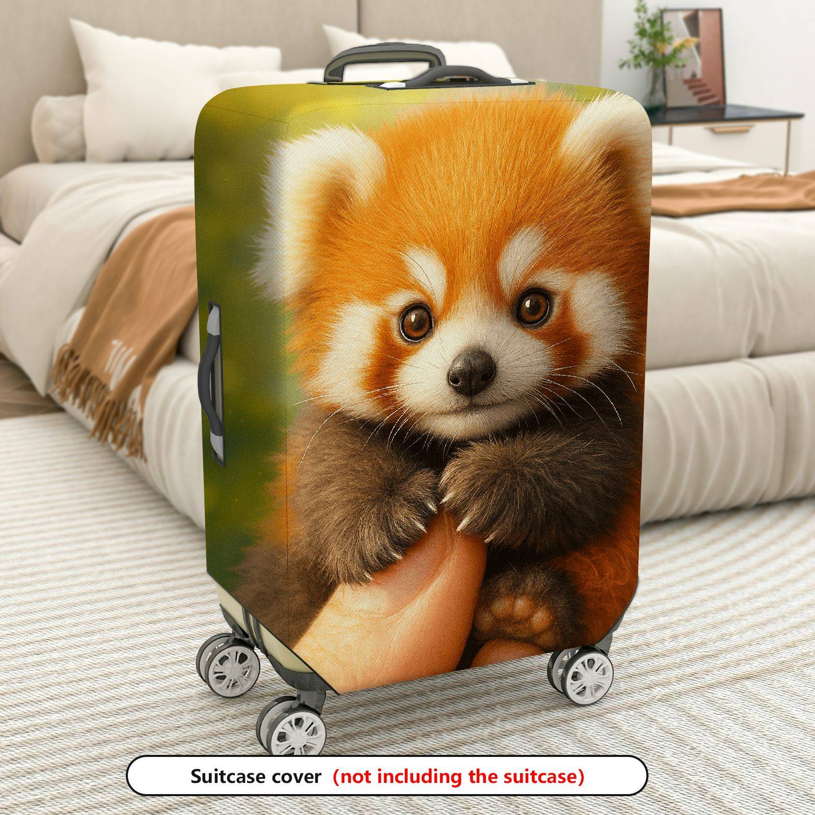 1-Piece Cute Adorable Red Panda Animal Nature Wildlife  Suitcase Luggage Cover, Stretch Protective Sleeve