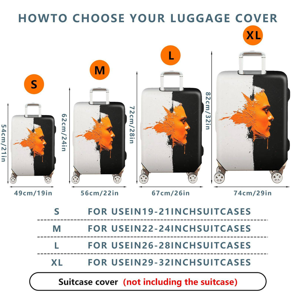 1-Piece Abstract Autumn Leaf Splash Artistic Modern Colorful  Suitcase Luggage Cover, Stretch Protective Sleeve