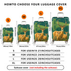 1-Piece Deer Nature Lake Forest Wildlife Landscape  Suitcase Luggage Cover, Stretch Protective Sleeve