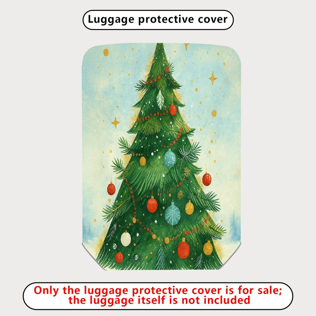 1-Piece Christmas Tree Decorative Festive Holiday Colorful  Suitcase Luggage Cover, Stretch Protective Sleeve