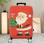 1-Piece Santa Claus Christmas Tree Red Holiday Festive  Suitcase Luggage Cover, Stretch Protective Sleeve