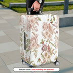 1-Piece Elegant Floral Vintage Art Holiday Botanical  Suitcase Luggage Cover, Stretch Protective Sleeve