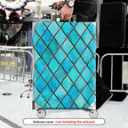 1-Piece Geometric Blue Diamond Abstract Artistic Modern Stylish  Suitcase Luggage Cover, Stretch Protective Sleeve