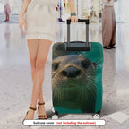 1-Piece Cute Otter Underwater Nature Animal Fun  Suitcase Luggage Cover, Stretch Protective Sleeve