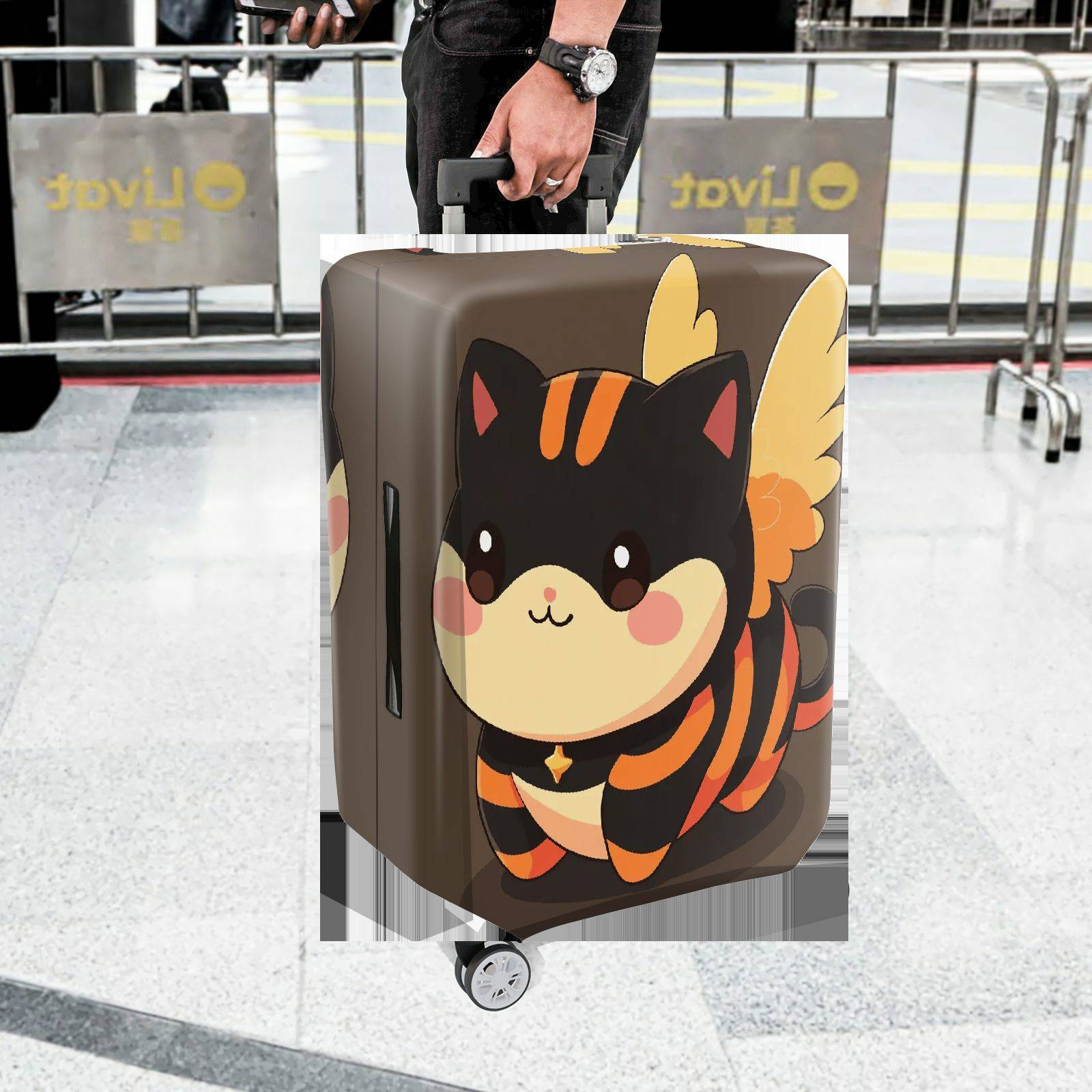 1-Piece Animal Striped Cute Decorative Colorful  Suitcase Luggage Cover, Stretch Protective Sleeve