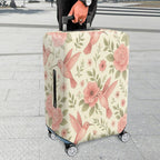 1-Piece Hummingbird Floral Nature Art Elegant  Suitcase Luggage Cover, Stretch Protective Sleeve
