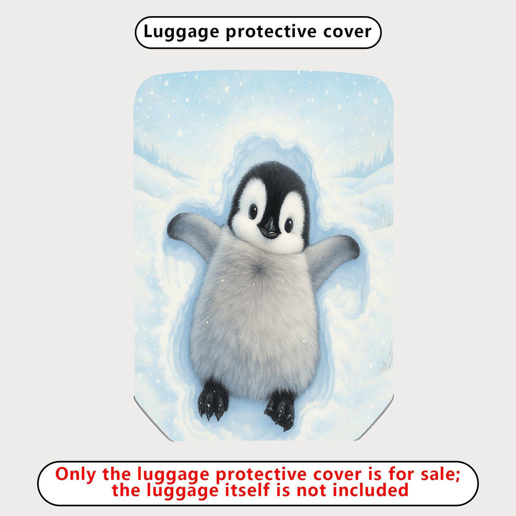 1-Piece Cute Winter Snow Penguin Snowflake Animal  Suitcase Luggage Cover, Stretch Protective Sleeve