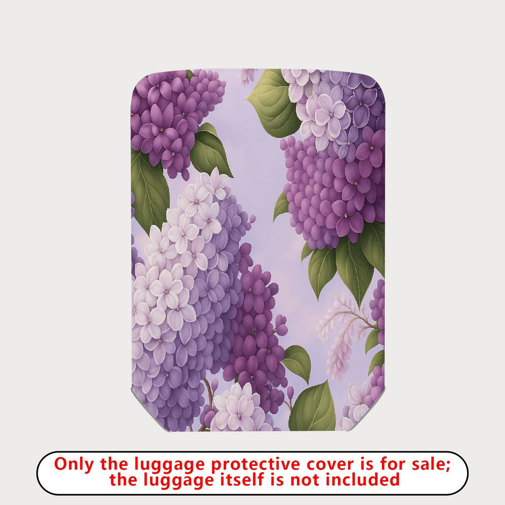 1-Piece Purple Floral Hydrangea Leaf Blossom Nature  Suitcase Luggage Cover, Stretch Protective Sleeve