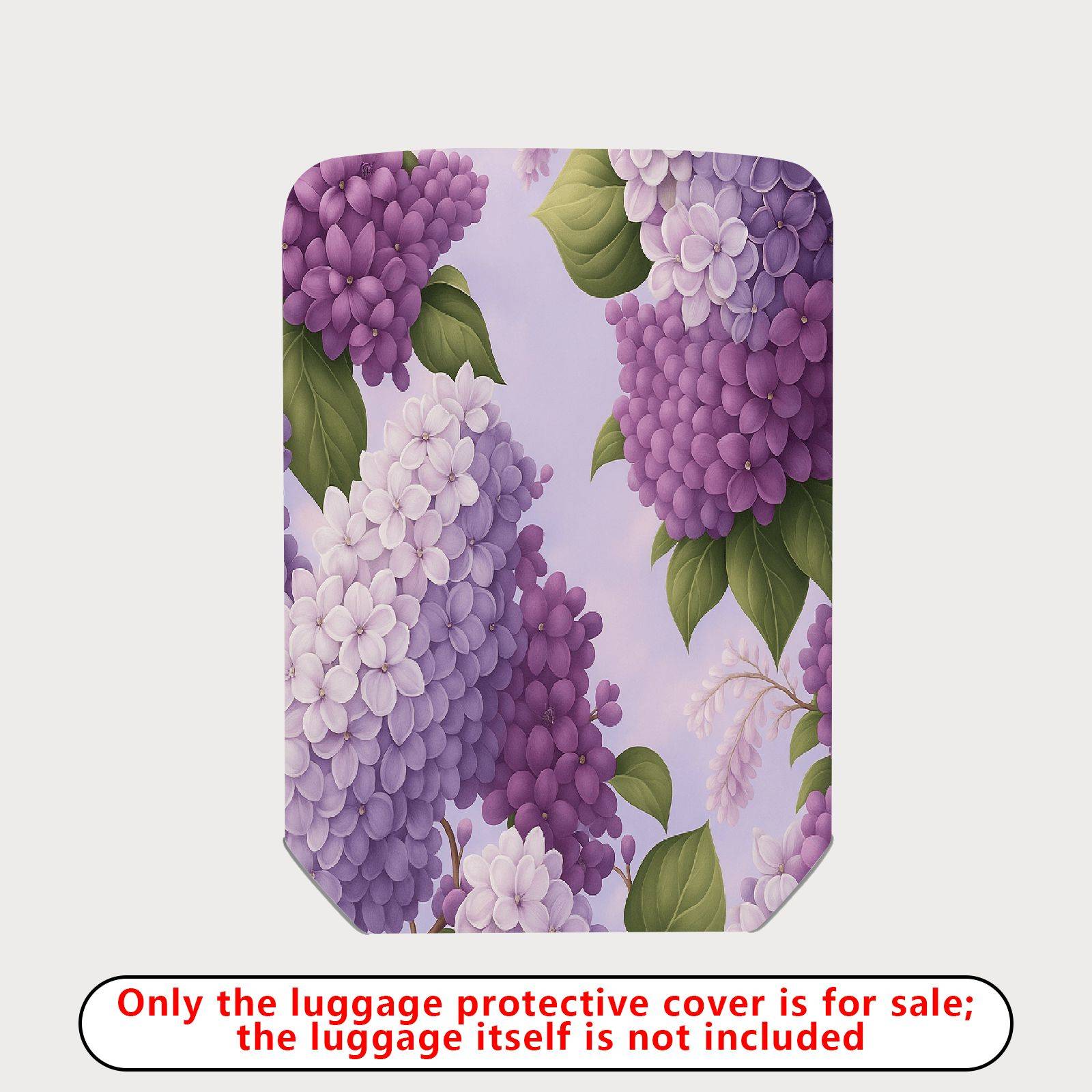1-Piece Purple Floral Hydrangea Leaf Blossom Nature  Suitcase Luggage Cover, Stretch Protective Sleeve