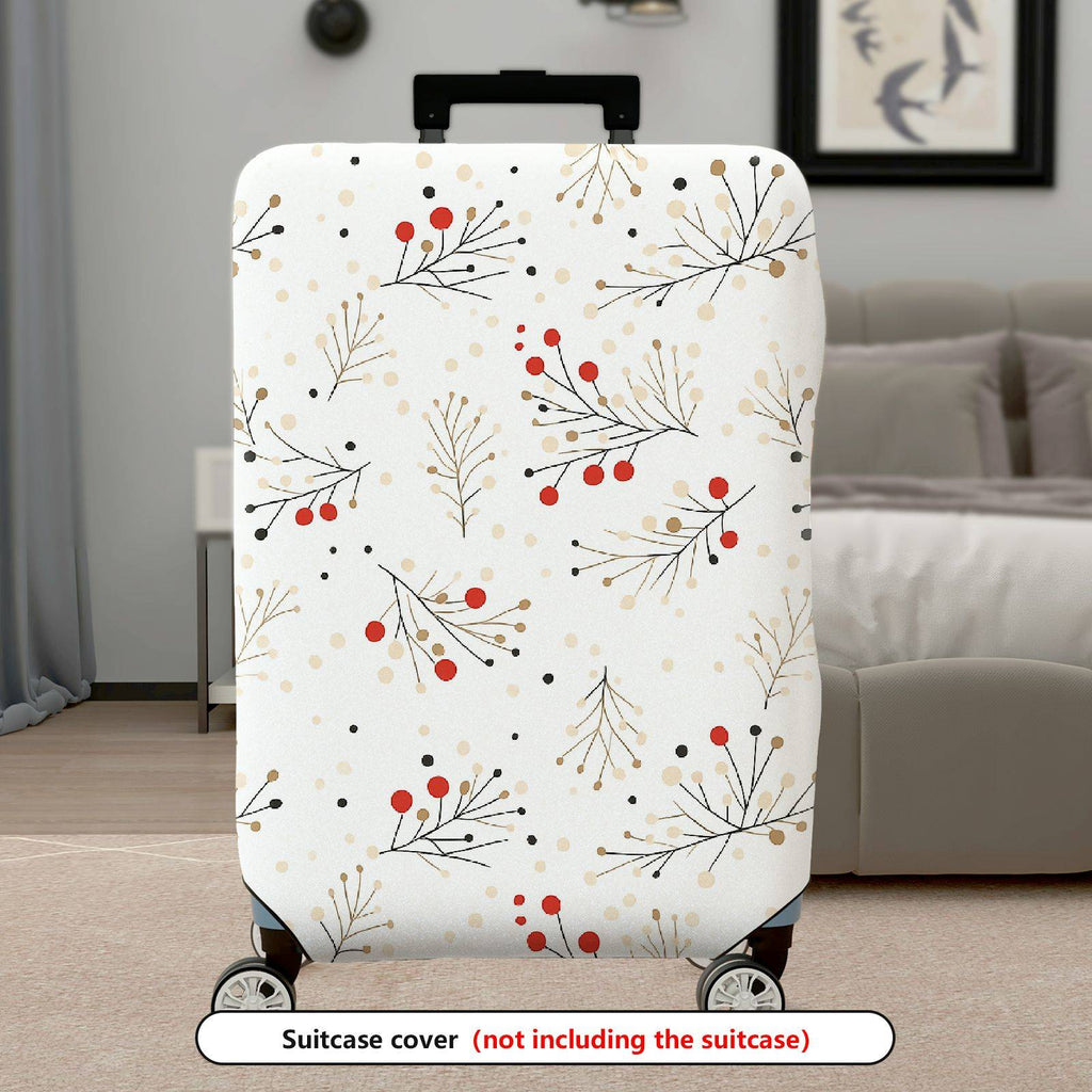 1-Piece Holiday Colorful Festive Pattern Branches  Suitcase Luggage Cover, Stretch Protective Sleeve