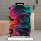 1-Piece Abstract Colorful Fluid Wave Pattern  Suitcase Luggage Cover, Stretch Protective Sleeve
