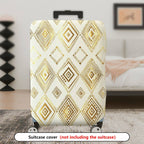 1-Piece Geometric Gold Diamond Pattern Travel Luggage  Suitcase Luggage Cover, Stretch Protective Sleeve