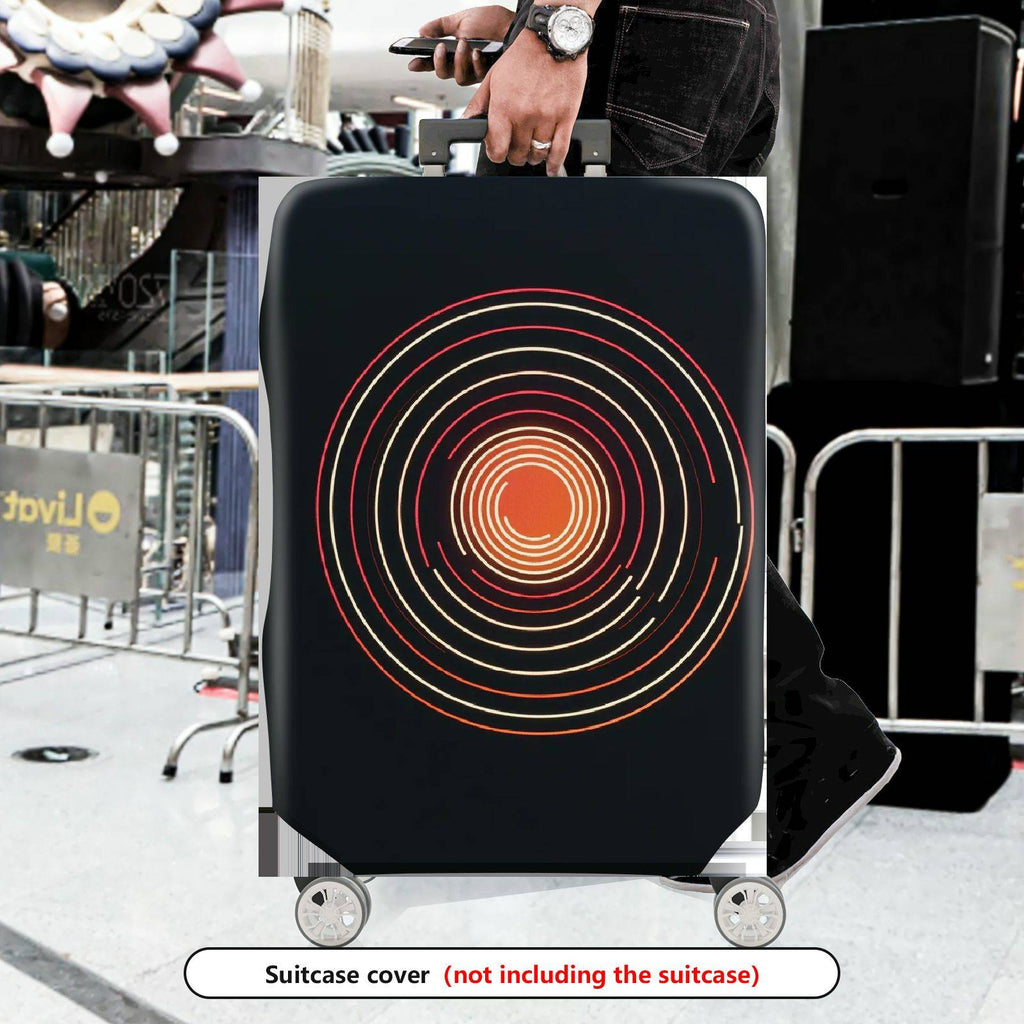 1-Piece Geometric Circular Abstract Modern Artistic Vibrant  Suitcase Luggage Cover, Stretch Protective Sleeve